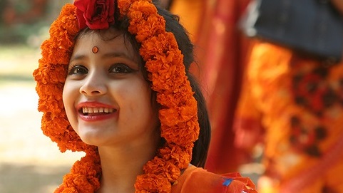 Little Girl in 1st Boishakh, Traditional Event in Bangladesh
